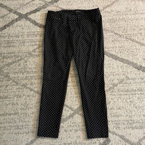Banana Republic Sloan Slim Ankle Pants Black with White Polka Dots